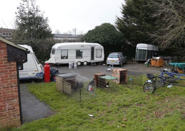 Travellers at the old surgery site in Shoreham