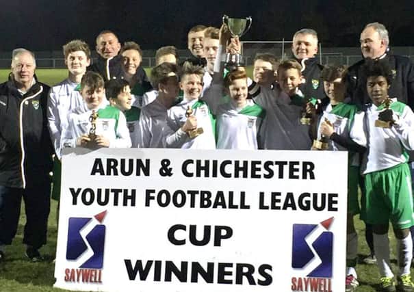 Bognor under-13s with the cup