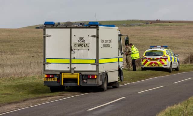 5 March 2016. Royal Logistics Corp Bomb Disposal attend an incident near Birling Gap. Picture by Alan Fraser. SUS-160503-162642001