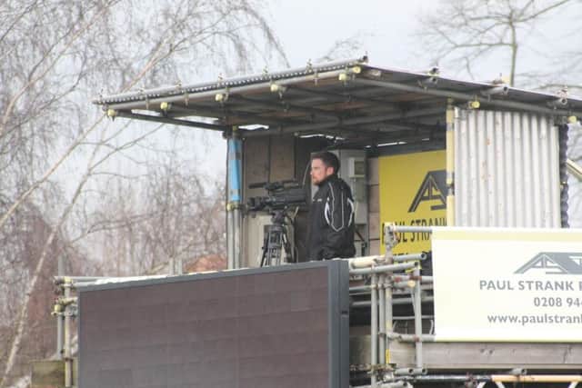 Andy Brown of Burgess Hill TV on the gantry