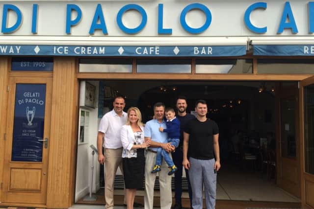 (L-R) Joe Di Mascio, Christine Di Paolo, John Di Paolo holding Carmine Di Paolo, Luigi Di Paolo and Pasquale Di Paolo. Photo courtesy of Luigi