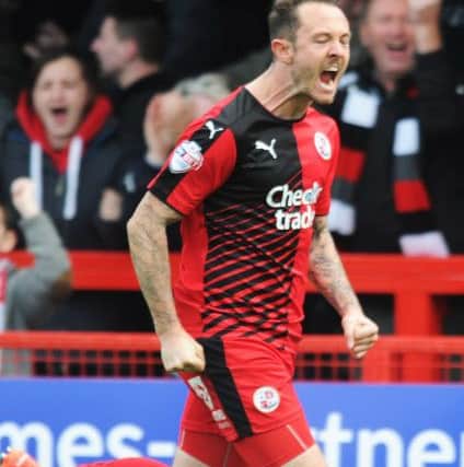 Crawley Town V Luton Town - Rhys Murphy celebrates his equaliser (Pic by Jon Rigby) SUS-151017-171144008