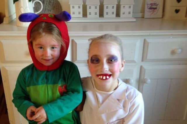 Phoebe and Lola Brooks as The Very Hungry Caterpillar and the Demon Dentist gkLpvN_CC04gywf4srdk