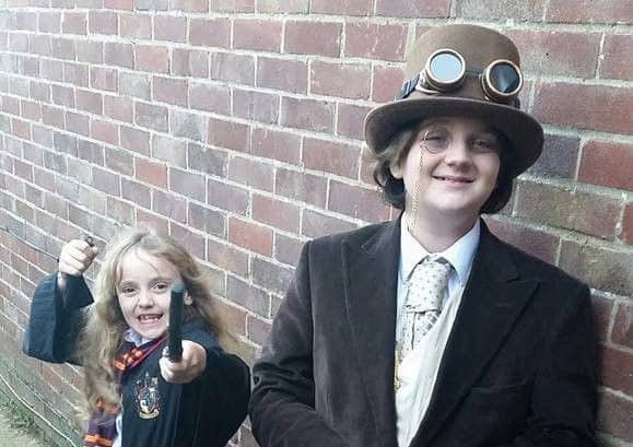 Finlay and Bonnie as Phileas Fogg and Hermione Granger oivI6AjQBJLvLYhqaRoS