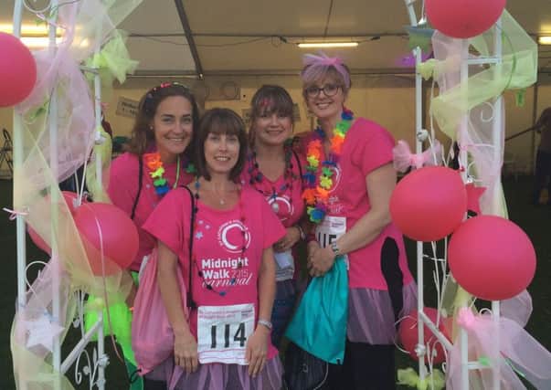 St Catherine'sa Hospice Midnight Walker fundraisers, Rita's Ramblers with Lisa Jarvis (second from left). The group is named after her mum who ws care for by the hospice - picture submitted