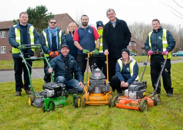 Colin Lloyd and the council's grass cutting team