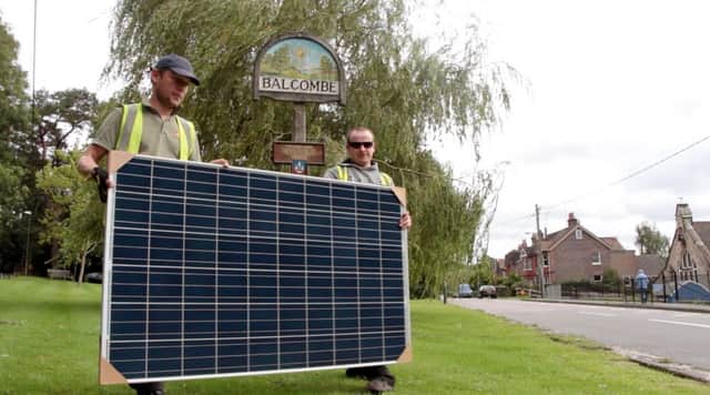 Solar panels being erected in Balcombe SUS-161103-131735001