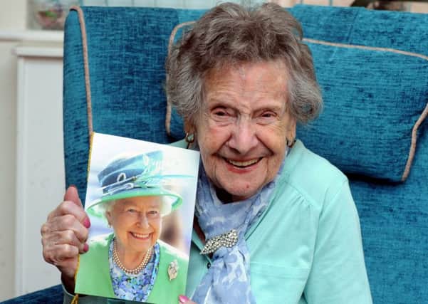 Alice Hollins celebrating her 100th birthday today ks16000593-1