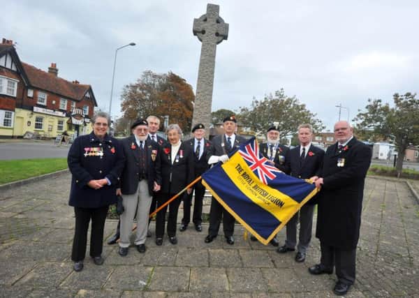Little Common Royal British Legion members at the War Memorial in 2013