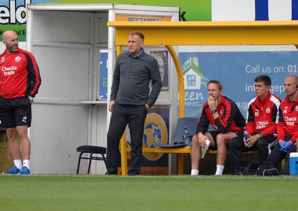 Mansfield Town v Crawley Town -Skybet League One - One Call Stadium - Saturday 12th September 2015

Mark Yates looks on it in dispair SUS-151209-175838008