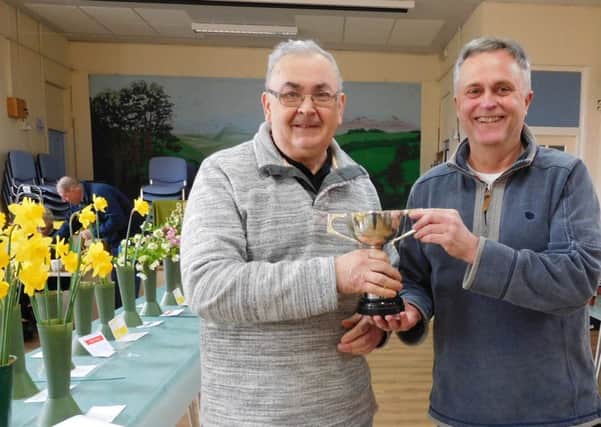 Beeding and Bramber Horticultural Society president Alan Baker and chairman Graham Drawbridge at the spring show on Saturday.
 PICTURES: PAT NIGHTINGALE
