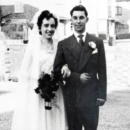 Ann and Don Kaye on their wedding day, March 17, 1956