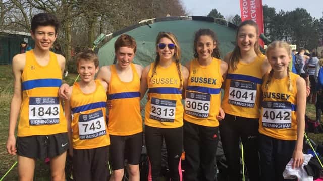 Hastings Athletic Club's junior contingent at the Inter-Counties Cross-Country Championships. Picture courtesy Terry Skelton