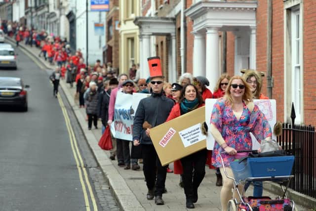 Demo march against Lewes Post Office closure SUS-160603-155650008