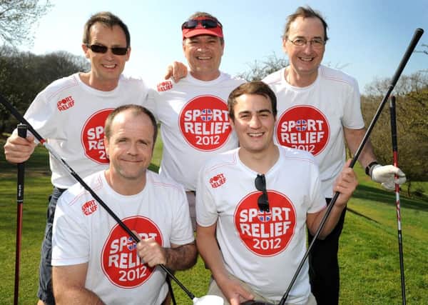 Golf marathon at Pyecombe Golf Club for Sport Relief

Back l-r Pat Plumstead, Colin Kemp, Neil Janes,

front l-r Trevor Greenfield, Drew Bailey ENGSUS00120120326130455