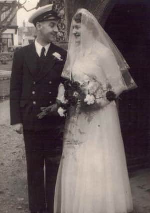 The couple on their wedding day, March 24, 1956