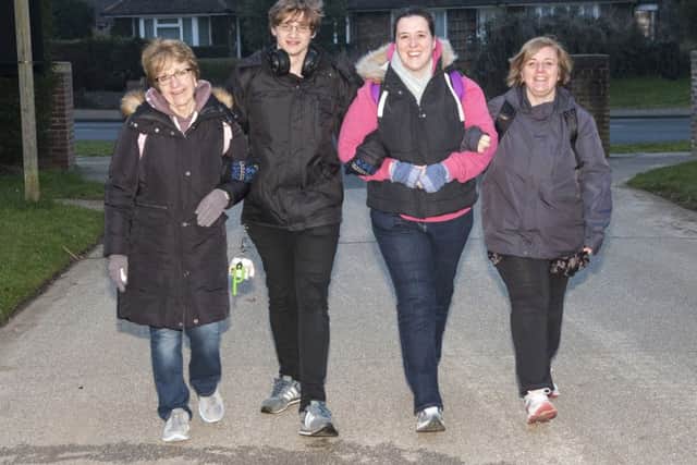 Staff from Oak Grove College in Durrington walking to work from Littlehampton PICTURE: GRAHAM FRANKS