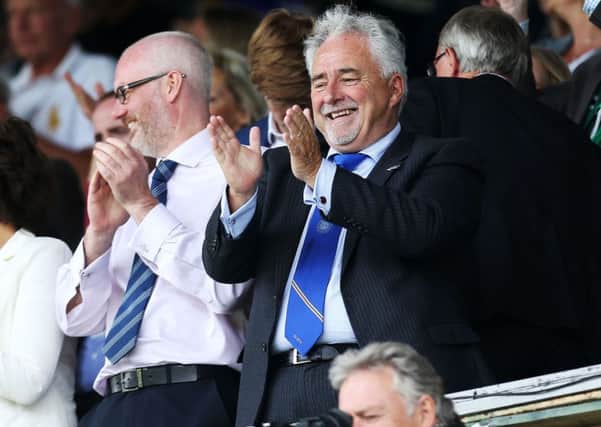 Pompey Supporters Trust chairman Ashley Brown, left, with club chairman Iain McInnes