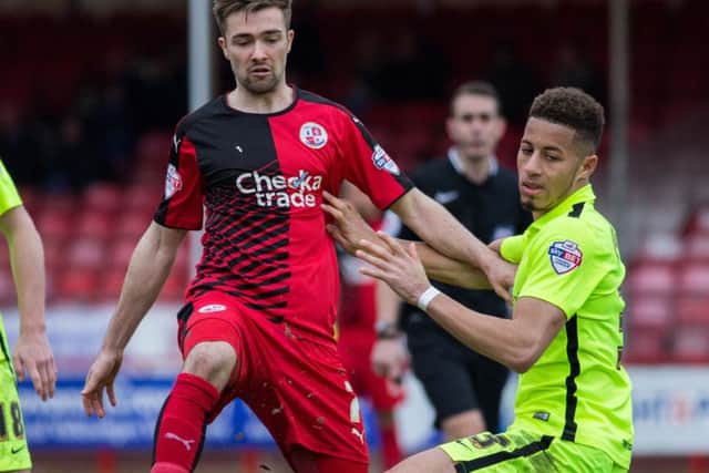 Gwion Edwards attacks the ball for Crawley Town against Hartlepool United, 5th March 2016. (c) Jack Beard SUS-160319-213947008