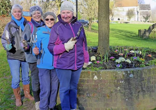 Volunteers from the Steyning U3A Gardening Group give the Fletchers Croft car park in Steyning a spring makeover