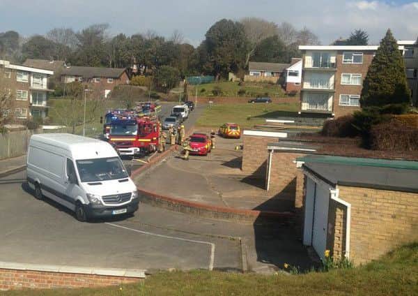 East Sussex Fire and Rescue Service crews at a fire in Westerleigh Close, St Leonards. Photo by Sara Williams