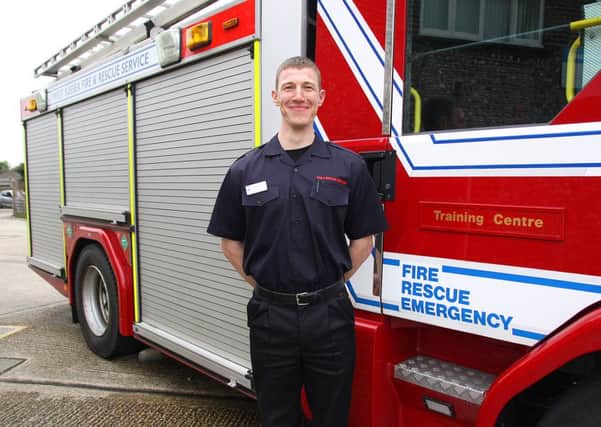 Ashley Bloomfield from Lancing was one of six retained firefighters that graduated from East Preston Fire Station on Friday. Picture: : Paul Archer