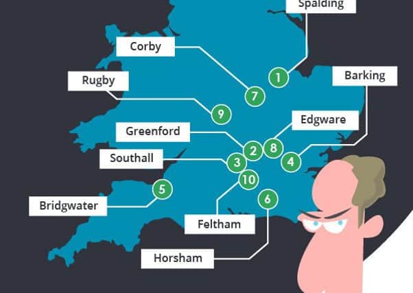 Map of the UK's most gumpy men SUS-160323-124517001