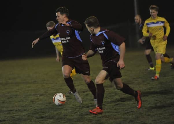 Martin Denny on the ball for Little Common against Langney Wanderers last night. Picture by Simon Newstead (SUS-160323-101012002)