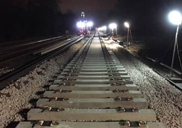 Network Rail has laid more than 500 yards of track between Balcombe and Maidenbower