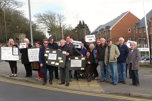 Labour councillors and protestors are calling for a roundabout at the junction of Elphinstone Road and The Ridge, Hastings SUS-160704-100811001