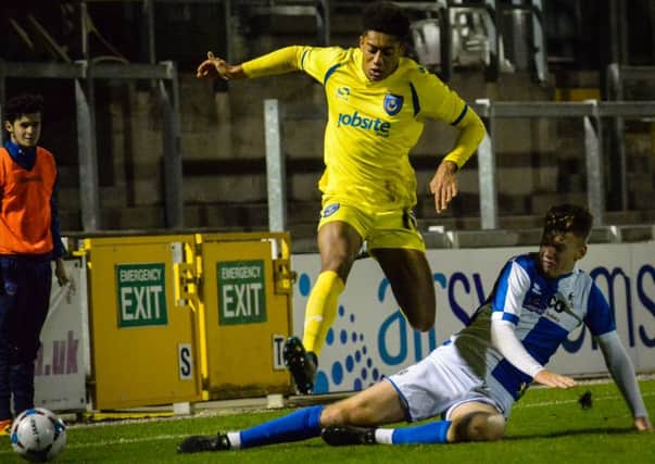 Brandon Joseph-Buadi in action for Pompey's academy side against Bristol Rovers / Picture by Colin Farmery