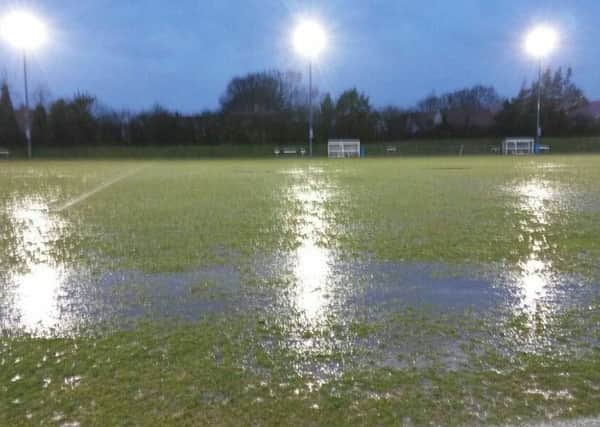 Broadbridge Heath's pitch at the Leisure Centre was left waterlogged