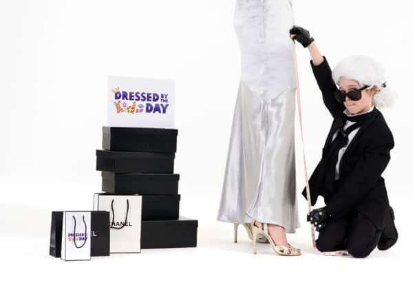 Daniel Runacres from Angering dressed as Karl Lagerfeld to help launch an Oxfam fundraiaing event