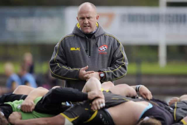 Ian Davies watches over a training session at Cornish Pirates