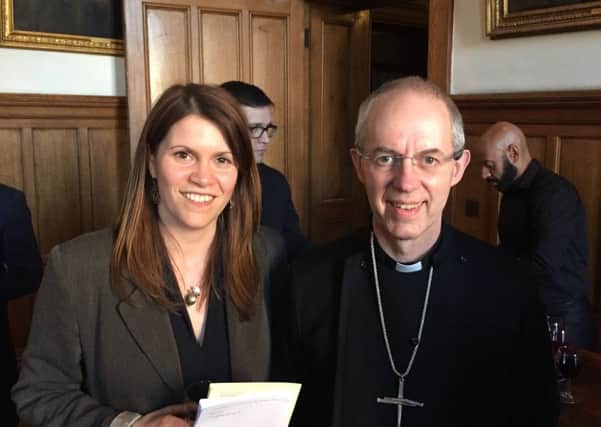 Annabel Panes with the Archbishop of Canterbury