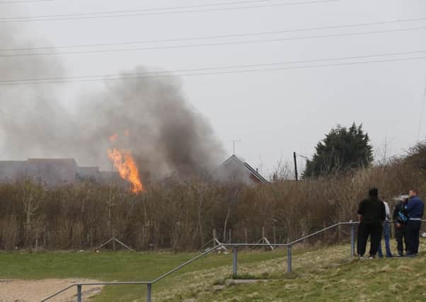 The derelict outbuilding in Angmering was destroyed by the blaze