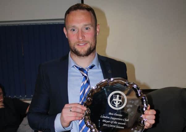 London Pompey Supporters Club player of the season Ben Davies    Picture: Gemma Raggett