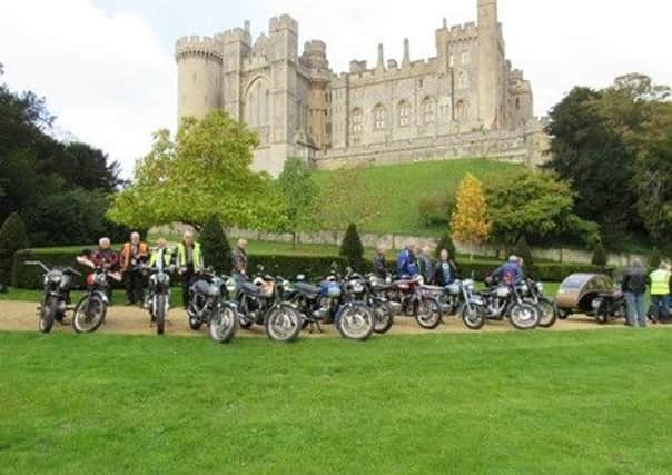 Sussex British Motorcycle Owners Club members at Arundel Castle