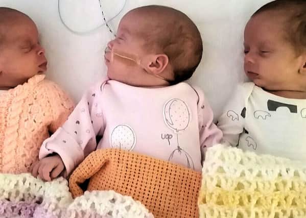 Premature triplets of mum Lorna Cobbett SUS-160504-132525001