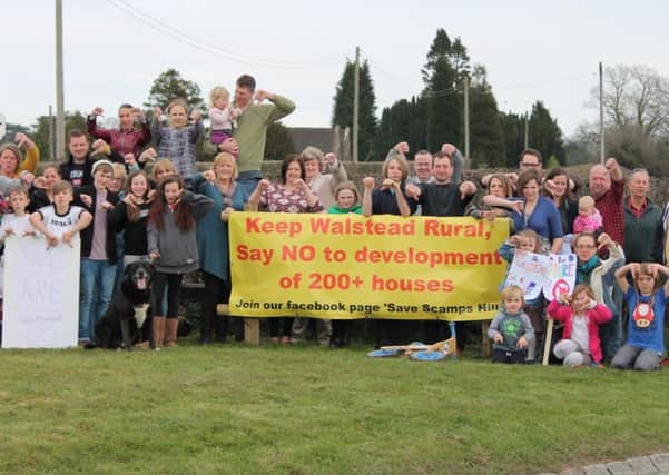 Residents at Walstead protest at plans to build 200 houses near their homes SUS-160504-144951001