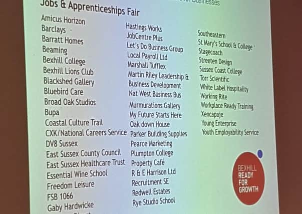 Businesses already committed to exhibiting at the Jobs Fair. SUS-160604-085754001