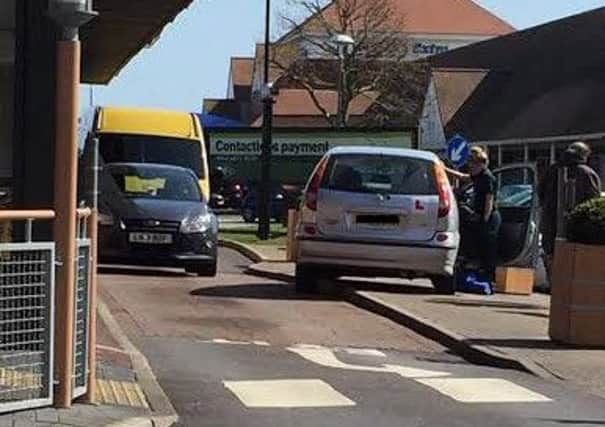A car crashed into a bollard at the McDonald's Drive Thru in Eastbourne.