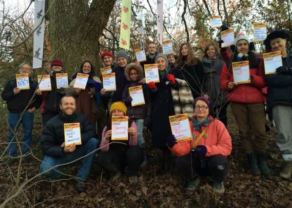 Residents at a tree dressing event in Hollington Valley in December 2014