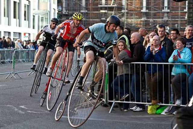 The penny farthing race returns to the Eastbourne Cycling Festival this summer. Photo courtesy of ECF SUS-161104-110926001