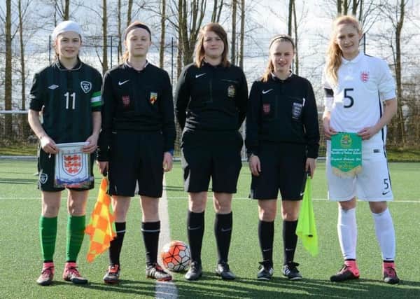 Ellie Hack (far right) captained England Schools girls under-15 team