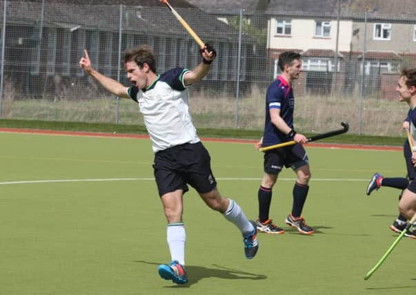 Jack Lerwill celebrates after his goal extends Chichester's lead / Picture by Derek Martin