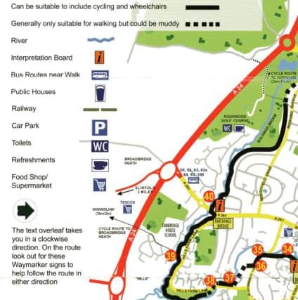 Part of the new Riverside Walk map, featuring the key