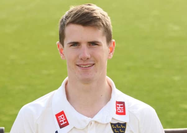 George Garton impressed with the ball on his County Championship debut for Sussex against Northants