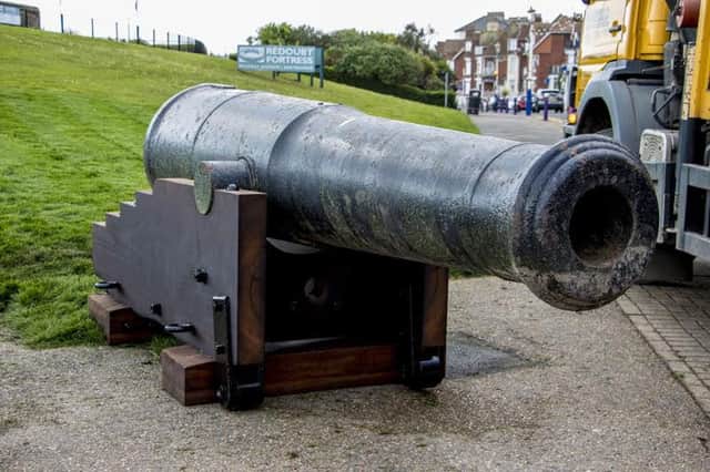Cannon at Eastbourne's Redoubt. Photo courtesy of Heritage Eastbourne. SUS-161104-163825001