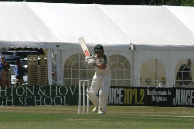 James Taylor on the way to scoring 291 against Sussex at Horsham